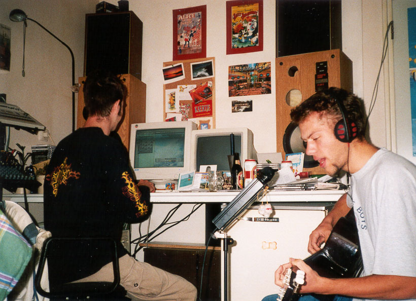 Recording guitar and vocals beside the original desktop studio setup