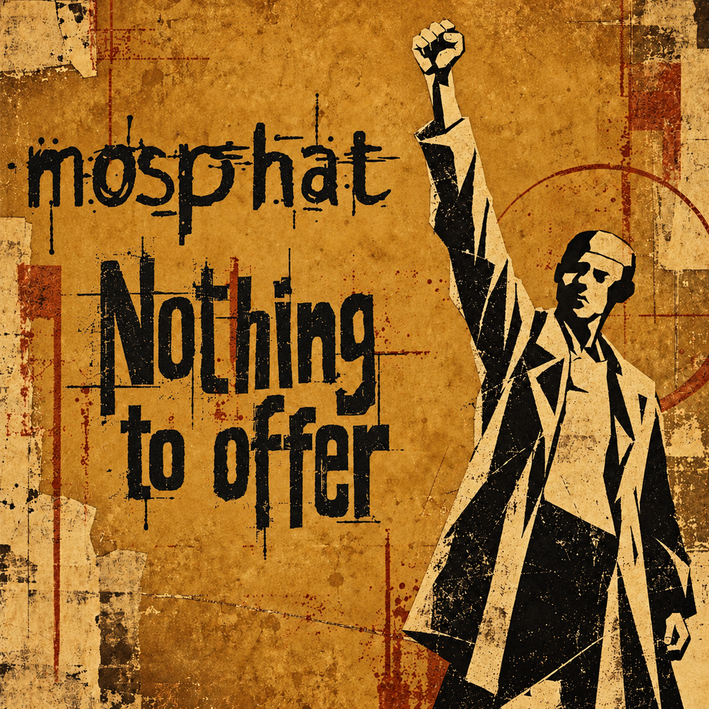 Nothing to Offer album cover with a raised fist against a distressed golden background